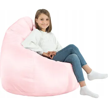 Taburet SVĚTLE RŮŽOVÝ VAK XL Z EKO KŮŽE TABURET KŘESLO