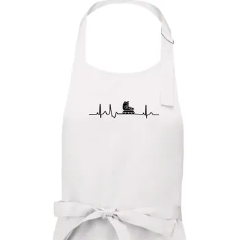 Kuchyňská zástěra EKG inline - Dámská zástěra na vaření - Univerzální velikost ( Bílá )
