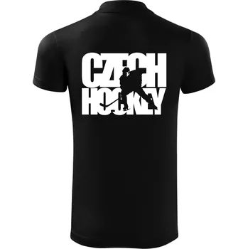 Pánská košile Czech hockey - nápis s hokejistou - Mistrovství světa v ledním hokeji 2026 - Polokošile Victory sportovní (dresovina) - S ( Černá )