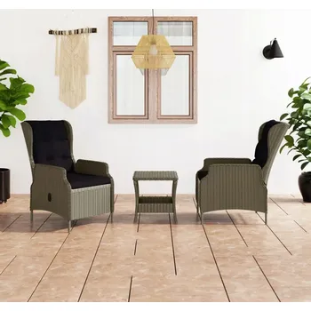 Zahradní sestava Sada zahradního nábytku z umělého ratanu VidaXL, hnědá, 3 díly