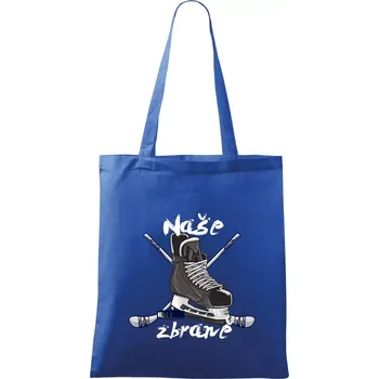Nákupní taška Hokej - naše zbraně - Taška bavlněná - 42 x 38 cm ( Královská modrá )