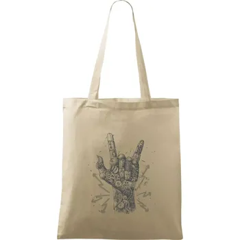 Nákupní taška Metal mechanical ruka - Taška bavlněná - 42 x 38 cm ( Naturální )