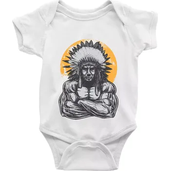 Kojenecké oblečení Indián z posilky - Body kojenecké s krátkým rukávem - Krátký r. do 3 měs ( Bílá )