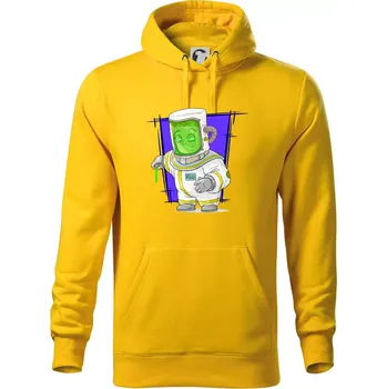 Pánská mikina Vesmírný voják tmavě modrý - Mikina pánská Cape s kapucí - 3XL ( Žlutá )