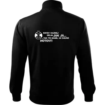 Pánská mikina Zahradník - kdyby každej dělal jak já, tak to máme už dávno hotový - Mikina bez kapuce Adventure - S ( Černá )
