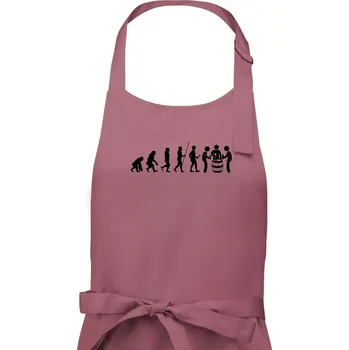 Kuchyňská zástěra Evoluce sklípek - Pánská zástěra na vaření - Univerzální velikost ( Starorůžová )