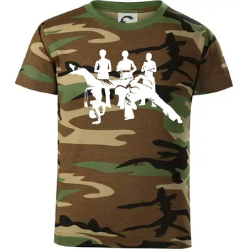 Chlapecké tričko Capoeira všichni - Dětské maskáčové triko - 122 cm/6 let ( Hnědý maskáč )