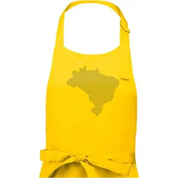 Kuchyňská zástěra Mapa Brazílie body - Dámská zástěra na vaření - Univerzální velikost ( Žlutá )