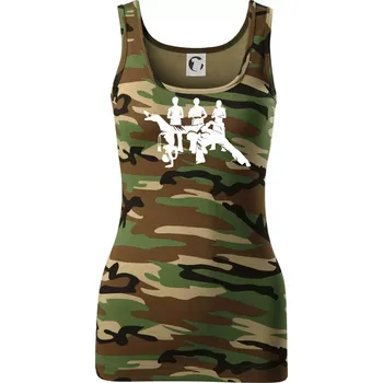 Dámské tričko Capoeira všichni - Dámské Maskáčové tílko - XS ( Hnědý maskáč )