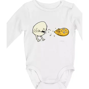 Kojenecký body Vajíčko kejch - Body kojenecké s dlouhým rukávem - Dlouhý r. do 3 měs ( Bílá )