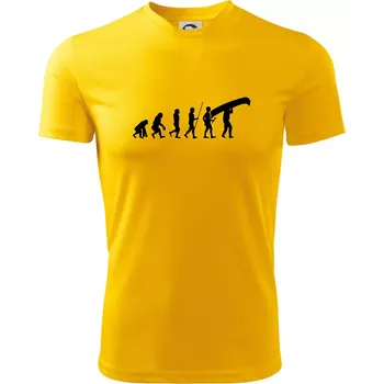 Pánské tričko Evoluce kanoe nad hlavou - Pánské triko Fantasy sportovní (dresovina) - M ( Žlutá )