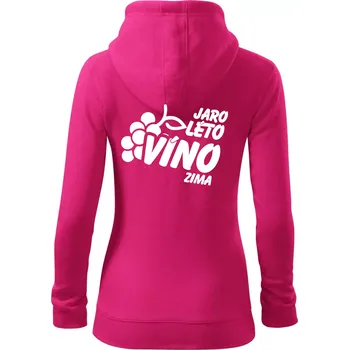 Dámská mikina Jaro, léto, víno, zima - Dámská mikina trendy zipper s kapucí - S ( Purpurová )
