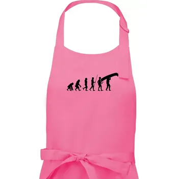 Kuchyňská zástěra Evoluce kanoe nad hlavou - Pánská zástěra na vaření - Univerzální velikost ( Růžová )