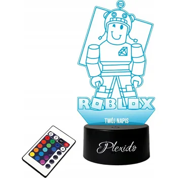 Lampička LAMPičKA NA SKLE Pro Hráče Roblox Hra Gaming Gravírování Jméno + DÁLKOVÝ OVLADAČ 16 BAREV