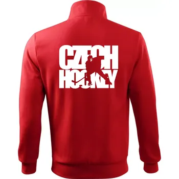 Pánská mikina Czech hockey - nápis s hokejistou - Mistrovství světa v ledním hokeji 2026 - Mikina bez kapuce Adventure - 3XL ( Červená )