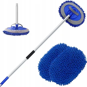 Mycí kartáč na vozidlo TELESKOPICKÝ KARTÁČ NA MOP PRO MYTÍ AUTA 160CM + NÁHRADNÍ HADŘÍK
