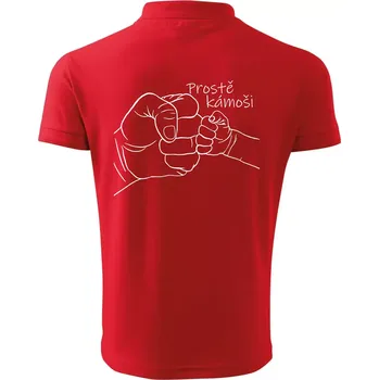 Pánská košile Prostě kámoši - ruka - Polokošile pánská Pique Polo 203 - 5XL ( Červená )