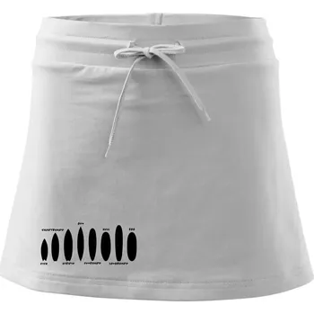 Dámská sukně Typy surfů - Sportovní sukně - two in one - L ( Bílá )