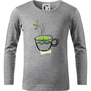Chlapecké tričko Hot matcha - Triko dětské Long Sleeve - 122 cm/6 let ( Tmavě šedý melír )
