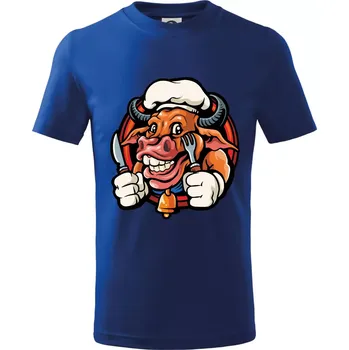 Chlapecké tričko Kráva na gril - Tričko dětské bavlněné - 98 cm / 2 roky ( Královská modrá )