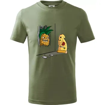 Chlapecké oblečení Pizza hawai - Tričko dětské bavlněné - 122 cm/6 let ( Khaki )
