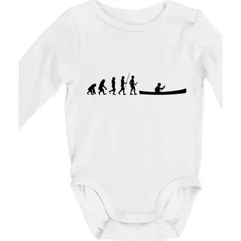 Evoluce kanoe stará - Body kojenecké s dlouhým rukávem - Dlouhý r. do 3 měs ( Bílá )