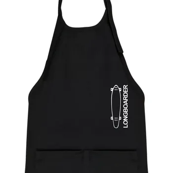 Kuchyňská zástěra Longboard na výšku - Dětská zástěra na vaření - Univerzální velikost ( Černá )