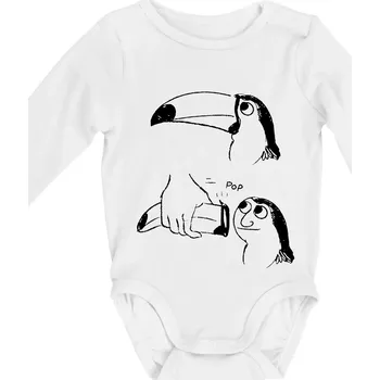 Proměna tukana - Body kojenecké s dlouhým rukávem - Dlouhý r. 3-6 měs ( Bílá )