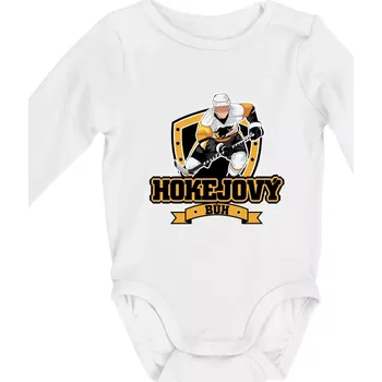 Kojenecký body Hokejový bůh - Body kojenecké s dlouhým rukávem - Dlouhý r. do 3 měs ( Bílá )