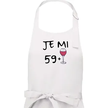 Kuchyňská zástěra Je mi 59 (60) víno - Pánská zástěra na vaření - Univerzální velikost ( Bílá )