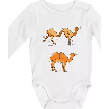 Pravda o velbloudech - Body kojenecké s dlouhým rukávem - Dlouhý r. do 3 měs ( Bílá )