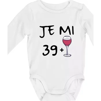 Kojenecké oblečení Je mi 39 (40) víno - Body kojenecké s dlouhým rukávem - Dlouhý r. do 3 měs ( Bílá )