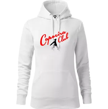 Dámská mikina Capoeira club s tanečníkem - Mikina dámská Cape s kapucí - L ( Bílá )