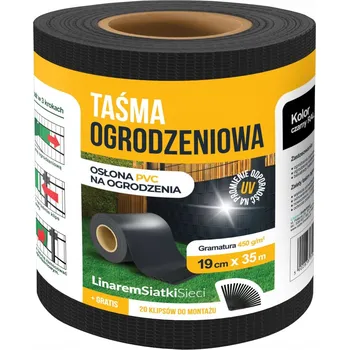 zahradní zástěna Stínící panelové pásy Linarem SiatkiSieci 19 cm x 35 m černá