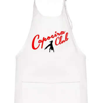 Kuchyňská zástěra Capoeira club s tanečníkem - Dětská zástěra na vaření - Univerzální velikost ( Bílá )