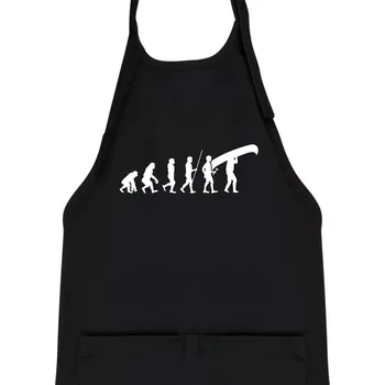 Kuchyňská zástěra Evoluce kanoe nad hlavou - Dětská zástěra na vaření - Univerzální velikost ( Černá )