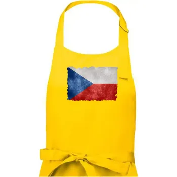 Kuchyňská zástěra Česká vlajka stará - Pánská zástěra na vaření - Univerzální velikost ( Žlutá )
