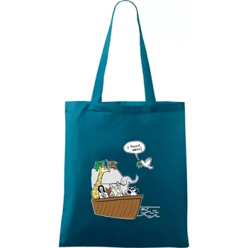 Pravda s Noemovou archou - Taška bavlněná - 42 x 38 cm ( Petrolejová )