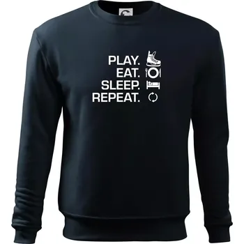 Chlapecké tričko Play Eat Sleep Repeat hokej - Mikina Essential dětská - 146 cm/10 let ( Námořní modrá (velmi tmavá - téměř černá) )