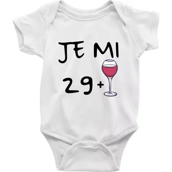 Kojenecký body Je mi 29 (30) víno - Body kojenecké s krátkým rukávem - Krátký r. do 3 měs ( Bílá )