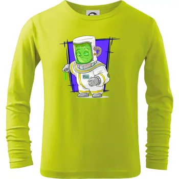 Dětská móda Vesmírný voják tmavě modrý - Triko dětské Long Sleeve - 122 cm/6 let ( Limetková )