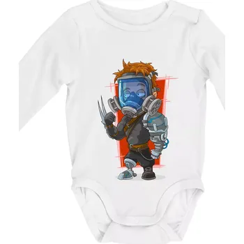 Vesmírný voják červený - Body kojenecké s dlouhým rukávem - Dlouhý r. 6-12 měs ( Bílá )