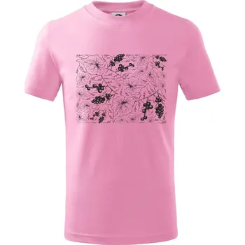 Chlapecké tričko Vinné listy tapeta - Tričko dětské bavlněné - 104-110cm / 3-4 roky ( Růžová )