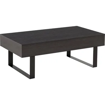 Konferenční stolek HOMCOM Konferenční stolek do obývacího pokoje se zásuvkou Moderní rozkládací stolek s kovovým rámem Odkládací stolek Konferenční stolek do obývacího pokoje 110 x 60 x 40 cm, tmavě šedý