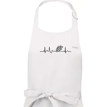 Kuchyňská zástěra EKG hrozny - Dámská zástěra na vaření - Univerzální velikost ( Bílá )