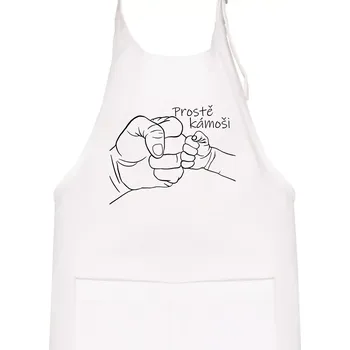 Kuchyňská zástěra Prostě kámoši - ruka - Dětská zástěra na vaření - Univerzální velikost ( Bílá )