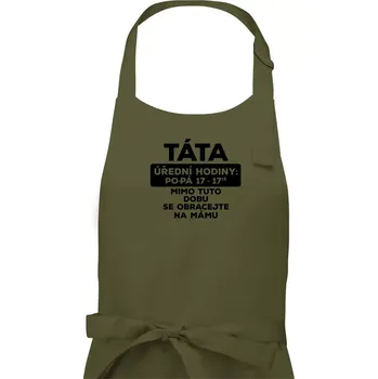 Kuchyňská zástěra Táta úřední hodiny - Pánská zástěra na vaření - Univerzální velikost ( Khaki )