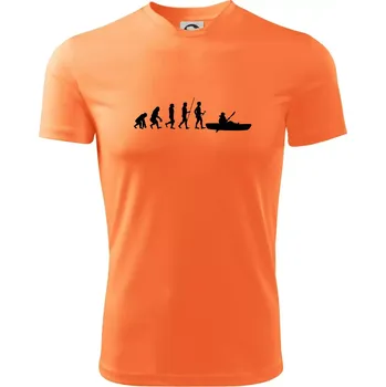 Pánské tričko Evoluce kanoe krátká - Pánské triko Fantasy sportovní (dresovina) - M ( Neon mandarine )