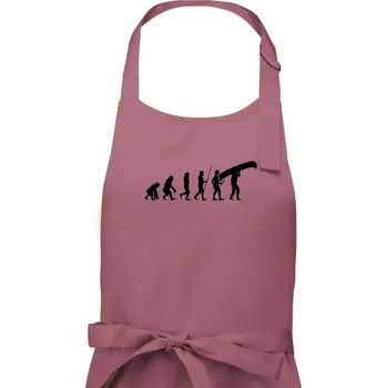 Kuchyňská zástěra Evoluce kanoe nad hlavou - Dámská zástěra na vaření - Univerzální velikost ( Starorůžová )