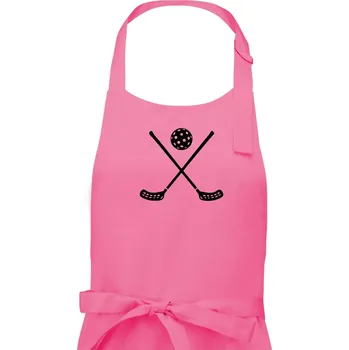 Kuchyňská zástěra Florbalové hokejky - Pánská zástěra na vaření - Univerzální velikost ( Růžová )